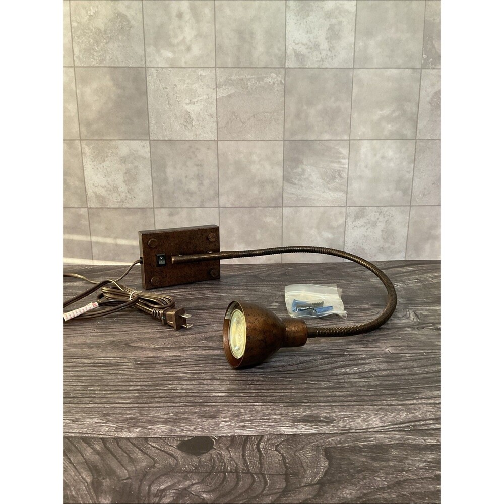 Rust Gooseneck Wall Sconce,1 Light,30.38” H With LED LIGHT.